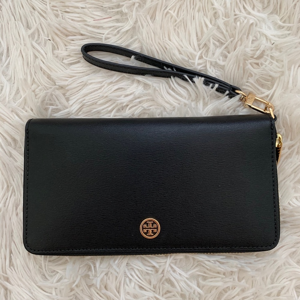 tory burch Parker leather continental black wallet - Picture 1 of 11